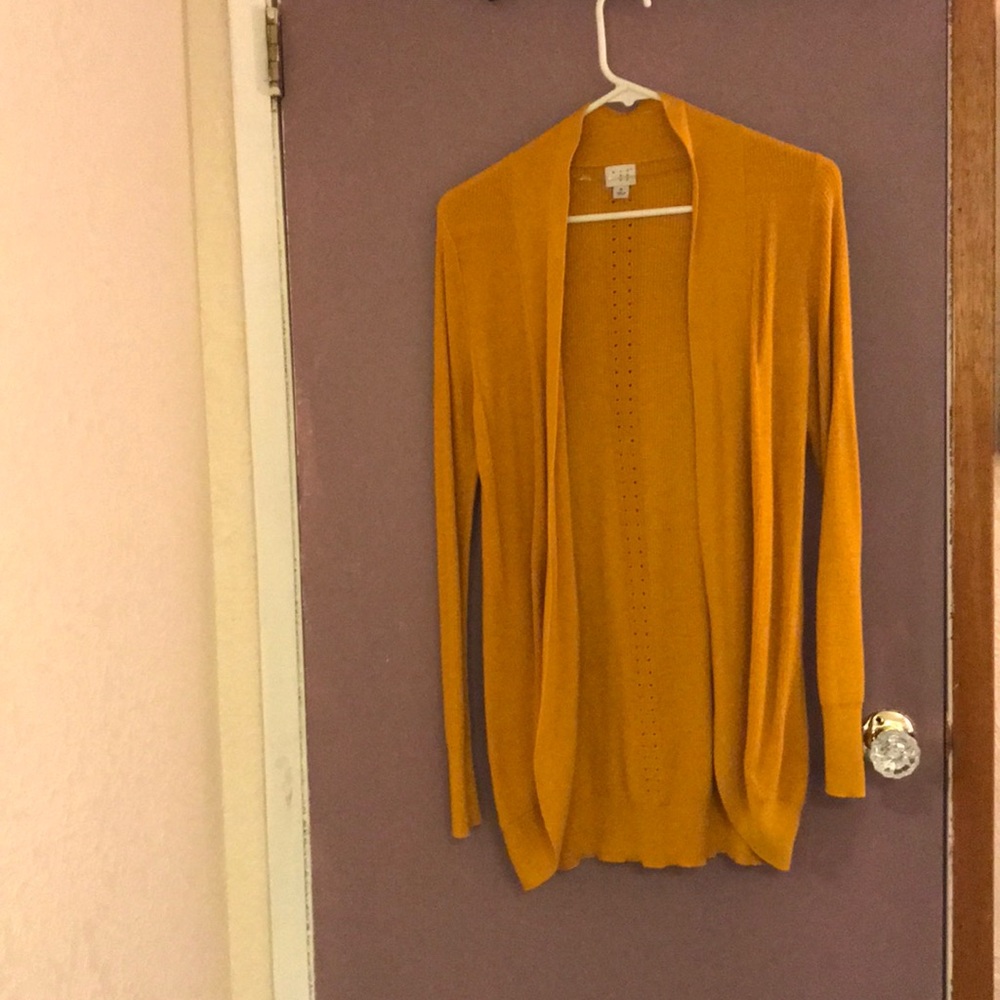 Gold Cozy Long Cardigan